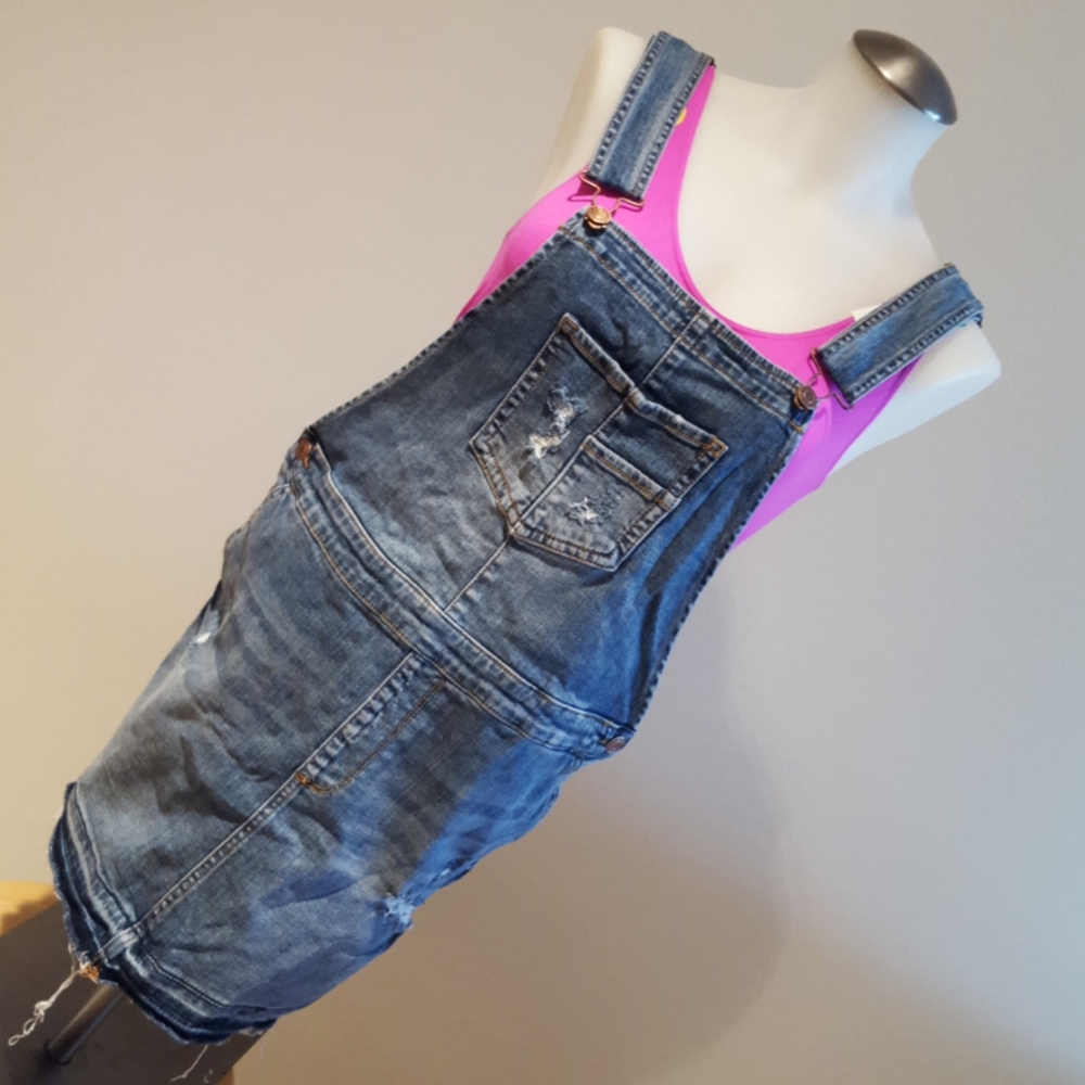 Maurices, overall denim jean dress, size small
